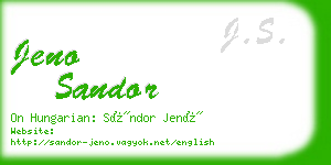 jeno sandor business card
